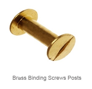 BINDING SCREWS POSTS BRASS AND NICKEL PLATED VARIOUS SIZES CHICAGO BOOKBINDING 