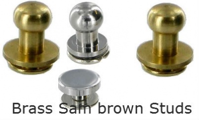 SAM BROWN STUDS  PLATED SOLID  BRASS LEATHERCRAFT c40a 