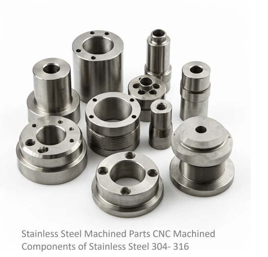 Stainless Steel CNC machined parts MAchined COmponents Stainless Steel 304 and 316 parts components
