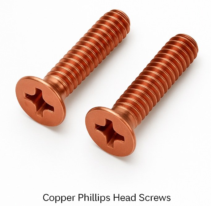 Copper Phillips head Screws - Copper Screws