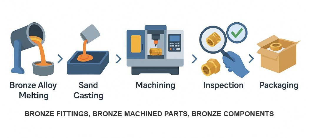 BRONZE FITTINGS, BRONZE MACHINED PARTS, BRONZE COMPONENTS