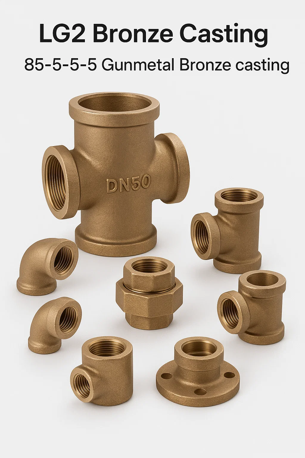 Lg2 Bronze Casting, 85-5-5-5 Gunmetal Bronze casting fittings