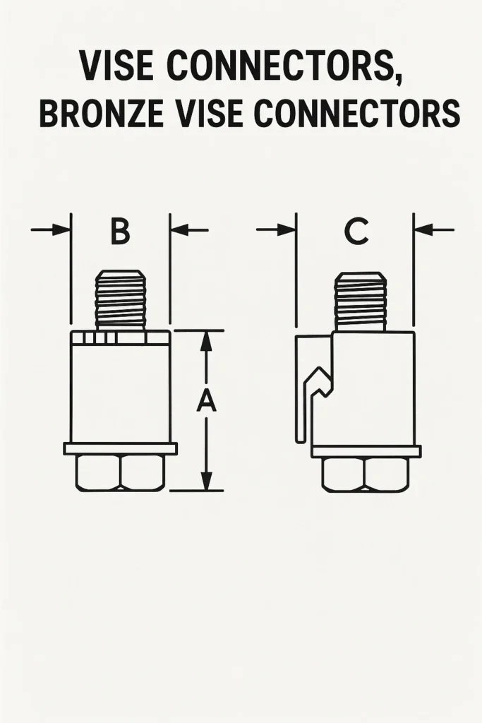 VIse Connectors, Electrical vise Connectors , Bronze Vise connectors Vise Clamps