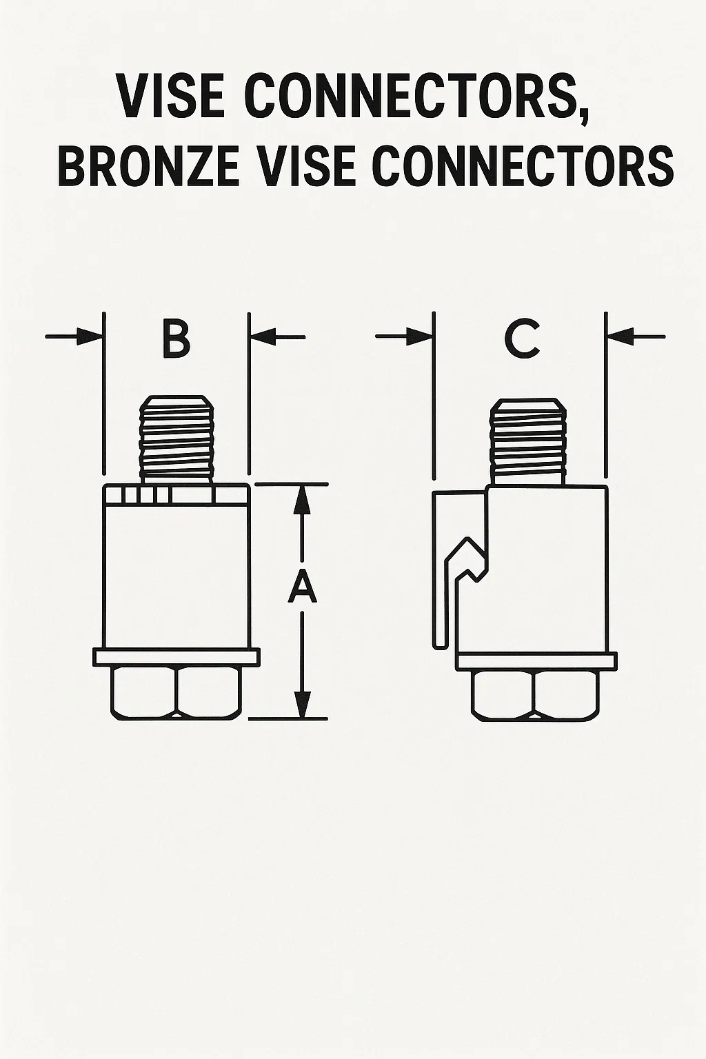 VIse Connectors, Electrical vise Connectors , Bronze Vise connectors Vise Clamps