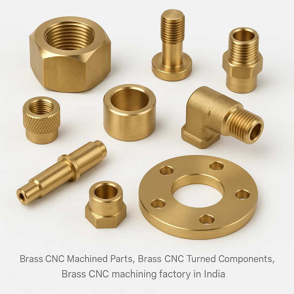 Brass CNC turned Parts, Brass CNC Machined Components, Brass CNC machining jamnagar