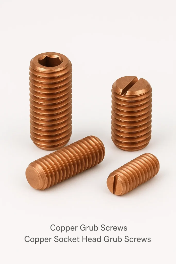 Copper Socket Head Screws, Copper allen key screws, Copper grub screws