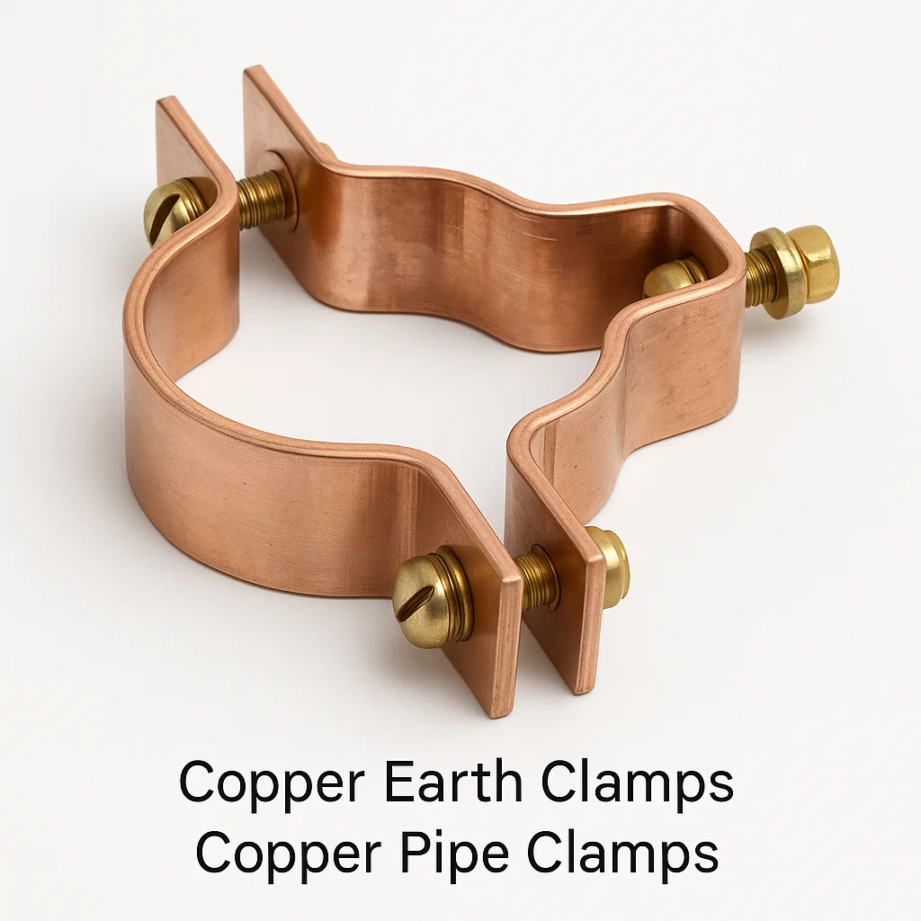 copper earth clamps, Copper pipe clamps