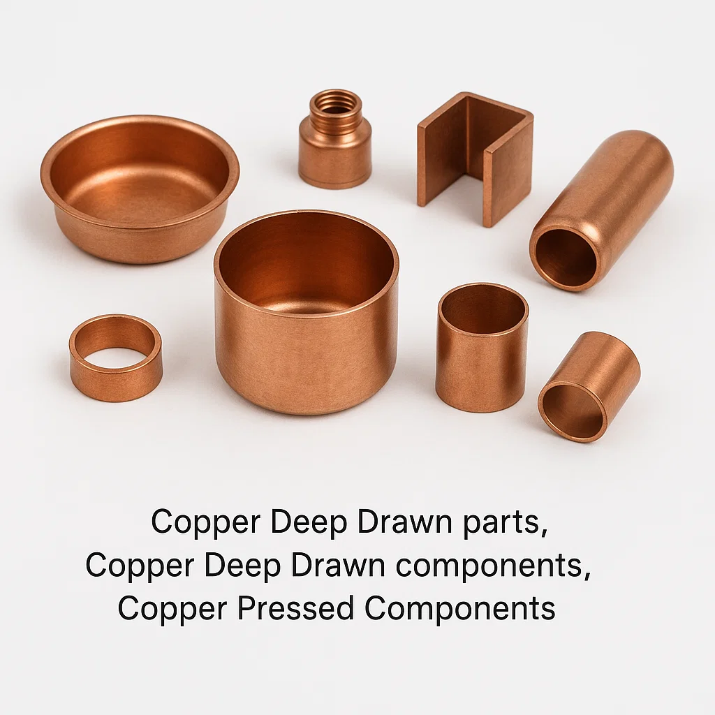 Copper Parts, Copper Deep Drawn parts, Copper deep Drawn components