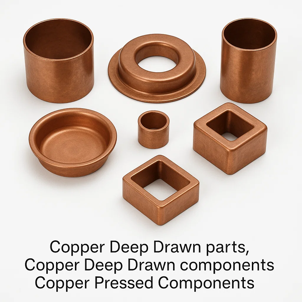 Copper components, Copper Parts, Copper Deep Drawn parts, Copper deep Drawn components