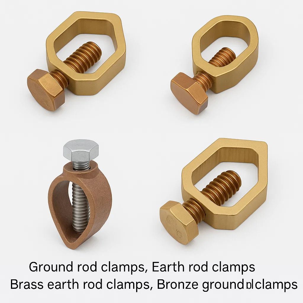 Ground rod clamps, Earth rod clamps, Bronze Grounding connectors