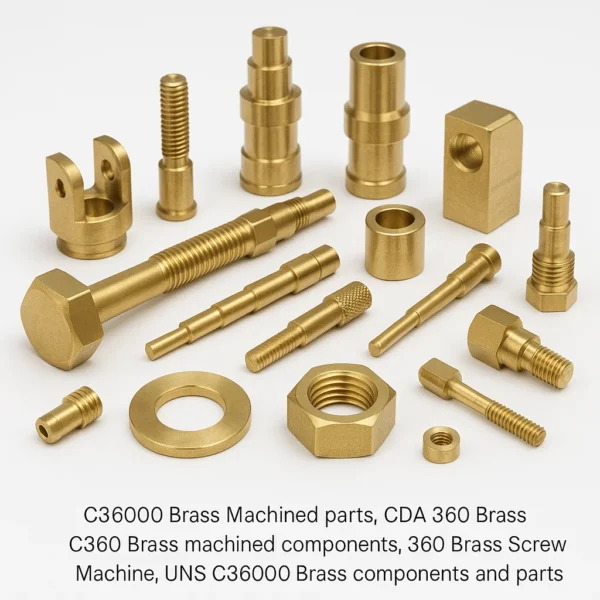C36000 Brass Machined parts , CDA 360 Brass, C360 Brass machined components, 360 Brass Screw Machine , UNS C36000 Brass components and parts