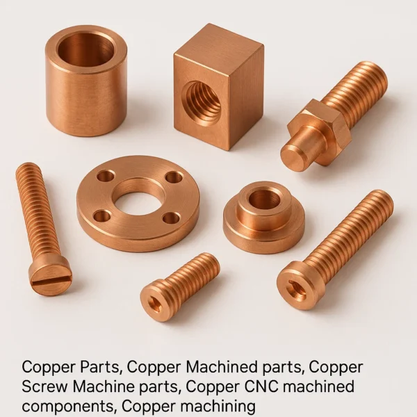 Copper components, Copper Machined parts, Copper Screw Machine parts, Copper CNC machined components, Copper machining