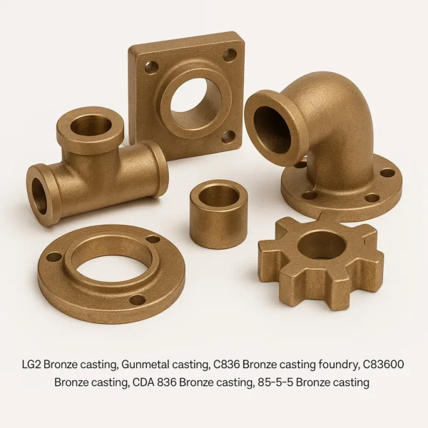 Gunmetal casting, C836 Bronze casting foundry, C83600 Bronze casting, CDA 836 Bronze casting, 85-5-5-5 Bronze casting, LG2 Bronze casting