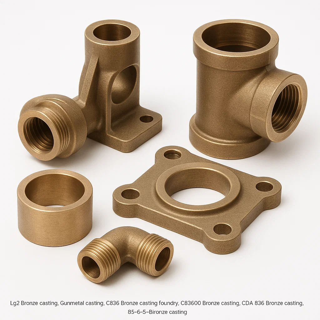 Lg2 Bronze casting, Gunmetal casting, C836 Bronze casting foundry, C83600 Bronze casting, CDA 836 Bronze casting, 85-5-5-5 Bronze casting