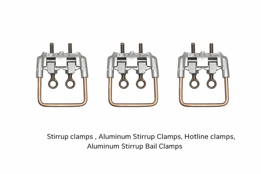 Stirrup clamps, Hotline Stirrup Bail clamps, Aluminum Stirrup clamps